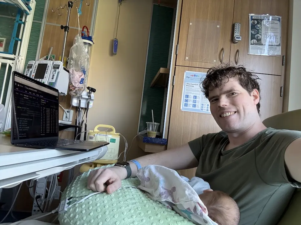 photo of me in the hospital with my daughter