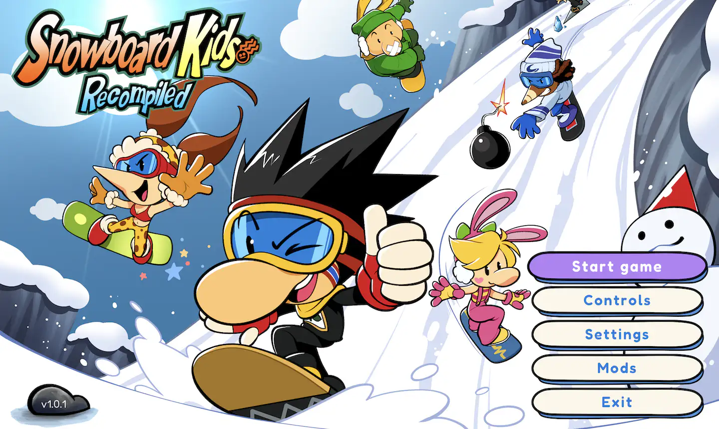 screenshot of the Snowboard Kids: Recompiled launcher