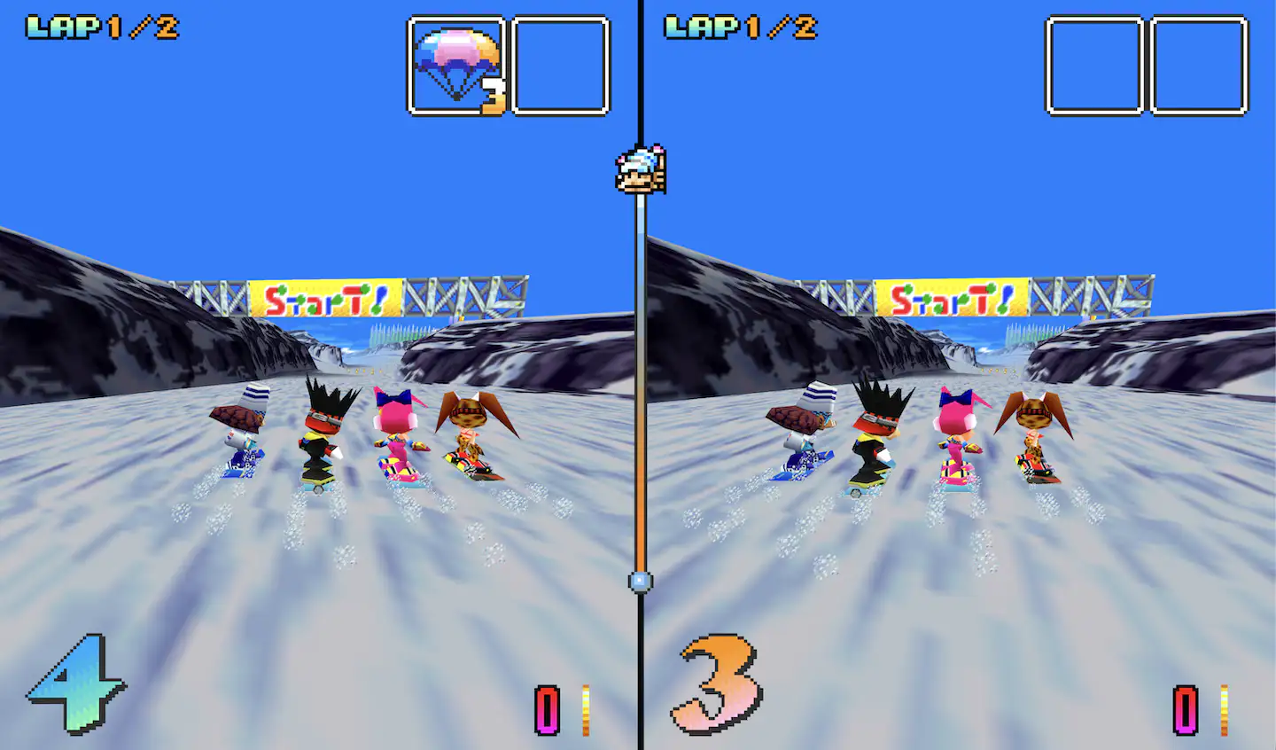 screenshot of split-screen multiplayer